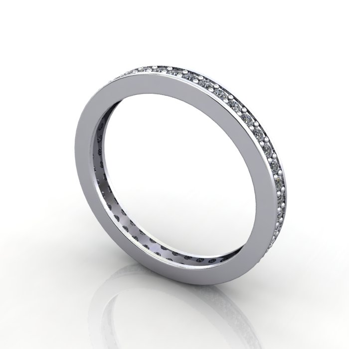 Round Brilliant Eternity Diamond Ring White Gold RE5 3D