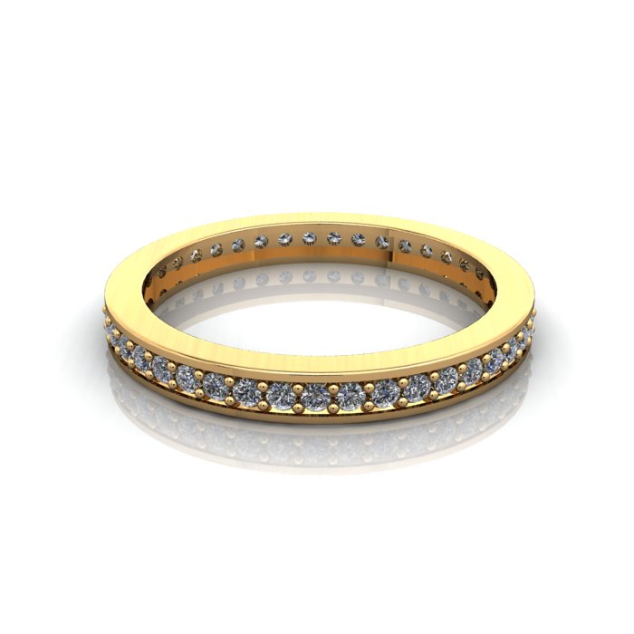 Round Brilliant Eternity Diamond Ring Yellow Gold RE5 LF