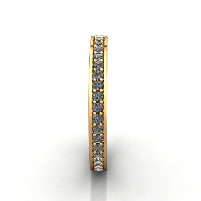 Round Brilliant Eternity Diamond Ring Yellow Gold RE5 SV