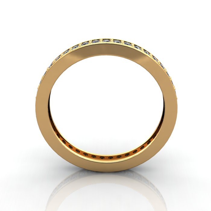 Round Brilliant Eternity Diamond Ring Yellow Gold RE5 TF