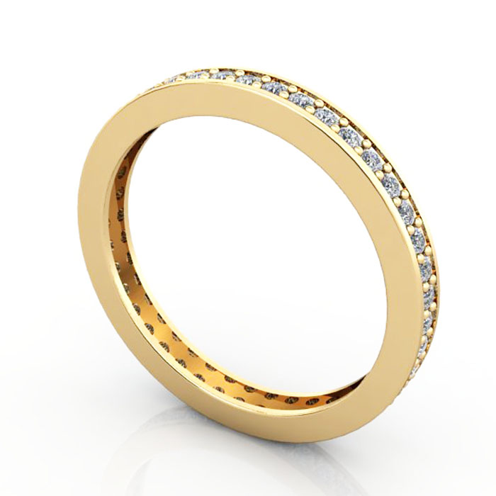 Thumb Round Brilliant Eternity Diamond Ring Yellow Gold RE5 3D