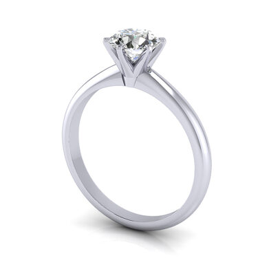 Round Brilliant Solitaire Diamond Ring Platinum RS2 3D