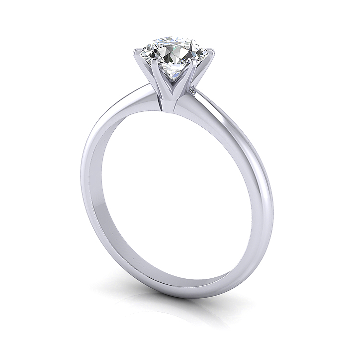 Round Brilliant Solitaire Diamond Ring Platinum RS2 3D Round Brilliant Solitaire Diamond Ring Platinum RS2 3D