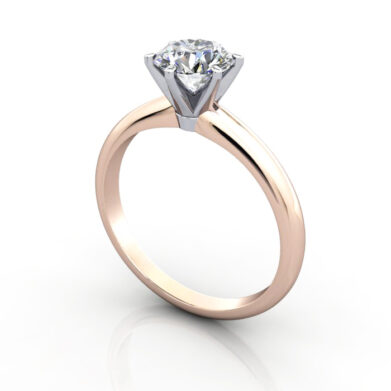 Thumb Round Brilliant Solitaire Diamond Ring Rose Gold RS2 3D