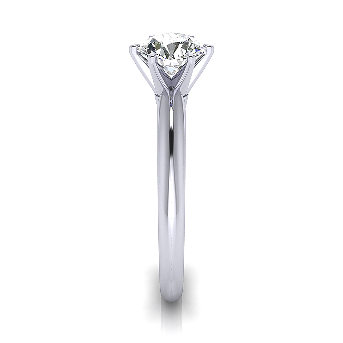 Round Brilliant Solitaire Diamond Ring White Gold RS2 SV