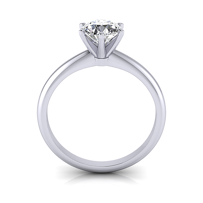 Round Brilliant Solitaire Diamond Ring White Gold RS2 TF