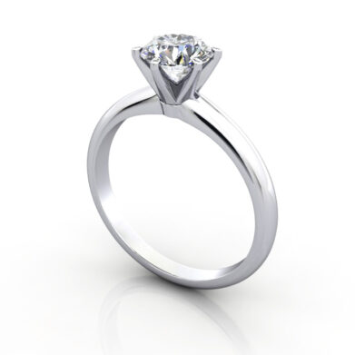 Thumb Round Brilliant Solitaire Diamond Ring White Gold RS2 3D