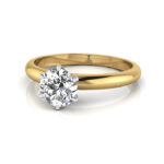 Round Brilliant Solitaire Diamond Ring Yellow Gold RS2 LF Round Brilliant Solitaire Diamond Ring Yellow Gold RS2 LF
