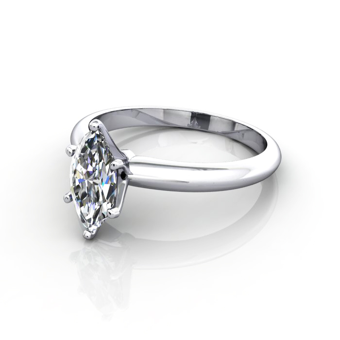 Marquise Cut Solitaire Diamond Ring Platinum RS2 LF