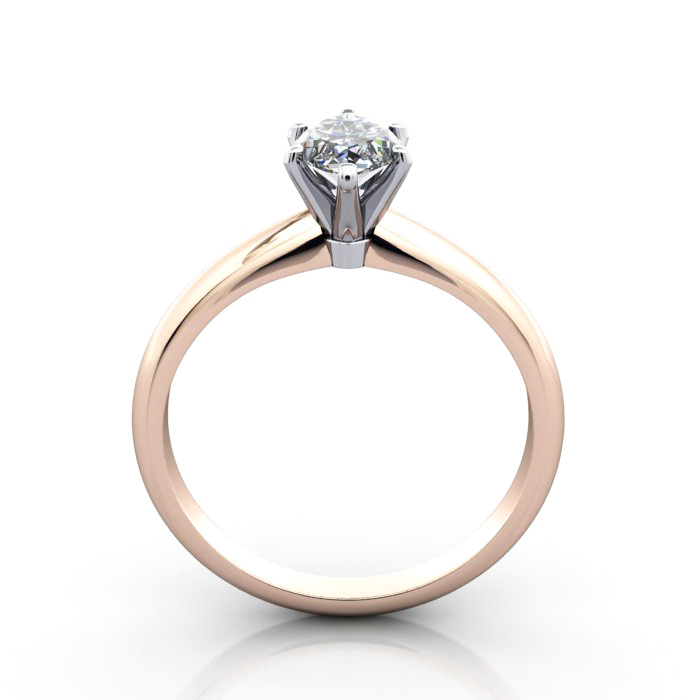 Marquise Cut Solitaire Diamond Ring Rose Gold RS2 TF