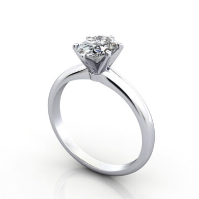 Oval Cut Solitaire Diamond Ring Platinum RS2 3D