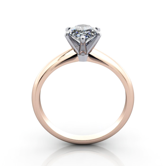 Oval Cut Solitaire Diamond Ring Rose Gold RS2 TF