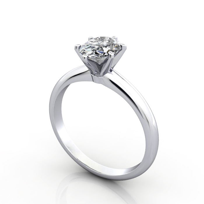 Oval Cut Solitaire Diamond Ring White Gold RS2 3D Oval Cut Solitaire Diamond Ring White Gold RS2 3D