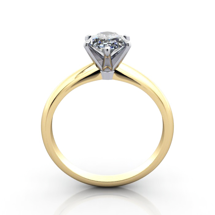 Oval Cut Solitaire Diamond Ring Yellow Gold RS2 TF