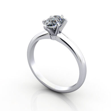 Pear Cut Solitaire Diamond Ring Platinum RS2 3D