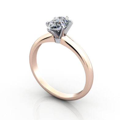 Pear Cut Solitaire Diamond Ring Rose Gold RS2 3D