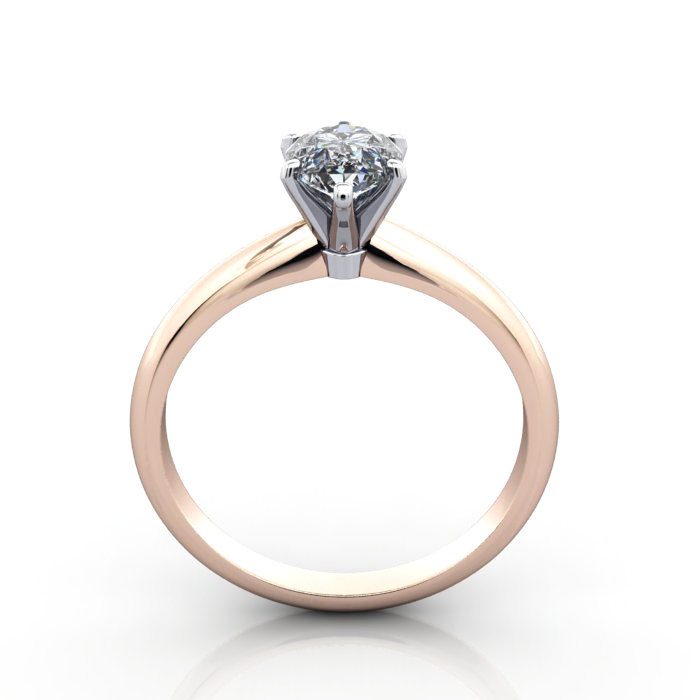 Pear Cut Solitaire Diamond Ring Rose Gold RS2 TF