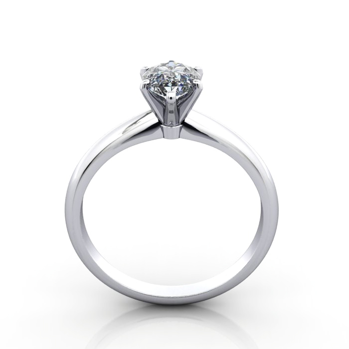Pear Cut Solitaire Diamond Ring White Gold RS2 TF