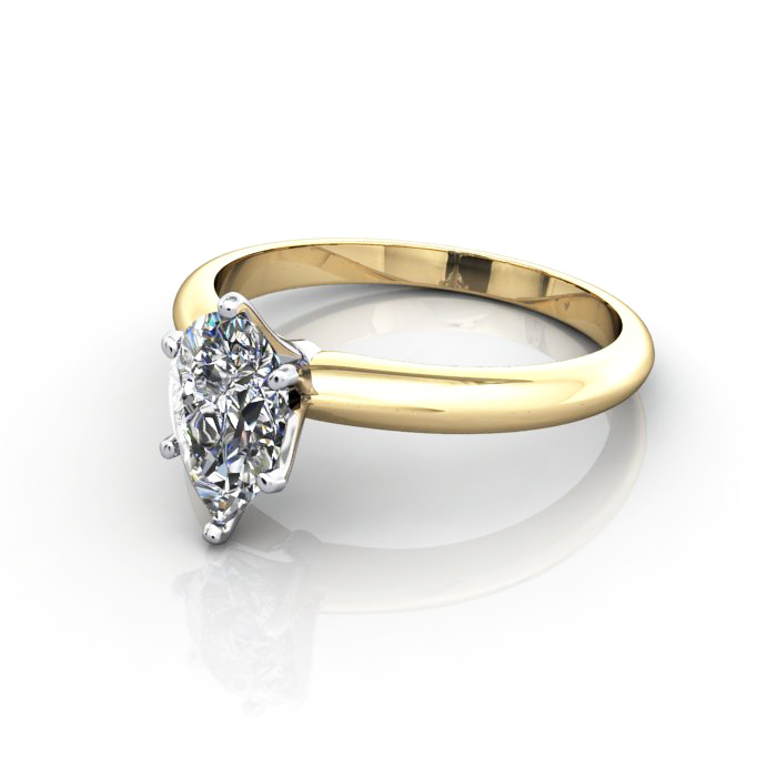 Pear Cut Solitaire Diamond Ring Yellow Gold RS2 LF
