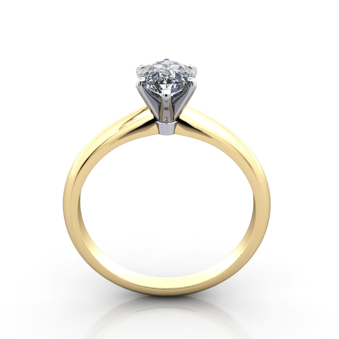 Pear Cut Solitaire Diamond Ring Yellow Gold RS2 TF