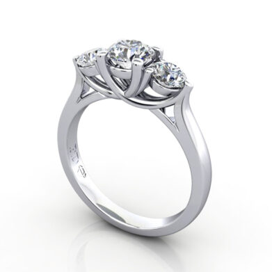 Round Brilliant Trilogy Diamond Ring Platinum RT1