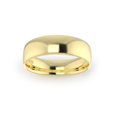 Yellow Gold Gents Ellipse Wedding Ring