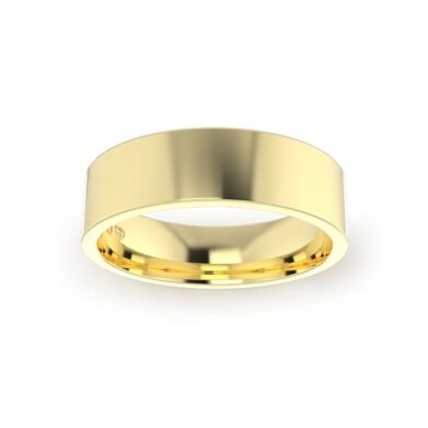 Yellow Gold Gents Flat Wedding Ring