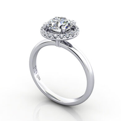 Round Brilliant Halo Diamond Ring Platinum RH6