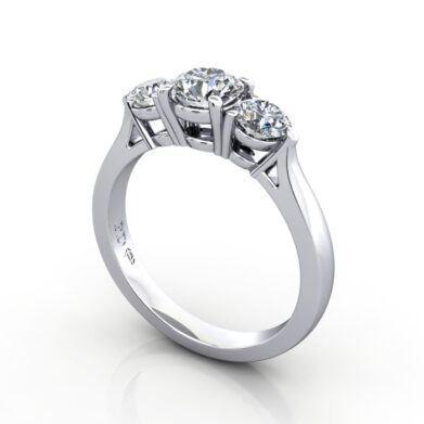 Round Brilliant Trilogy Diamond Ring Platinum RT2