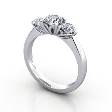 Round Brilliant Trilogy Diamond Ring Platinum RT3