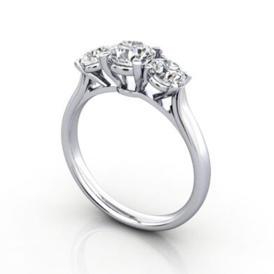 Round Brilliant Trilogy Diamond Ring Platinum RT6