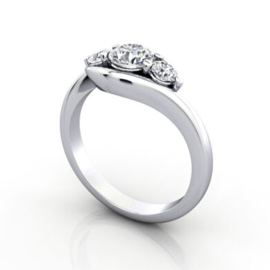 Round Brilliant Trilogy Diamond Ring Platinum RT8