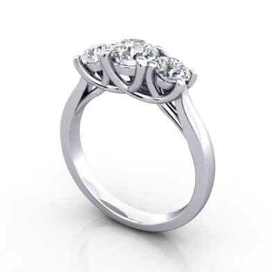 Round Brilliant Trilogy Diamond Ring Platinum RT9