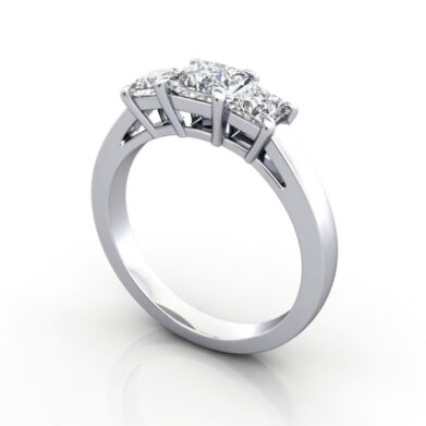 Princess Cut Trilogy Diamond Ring Platinum RT10
