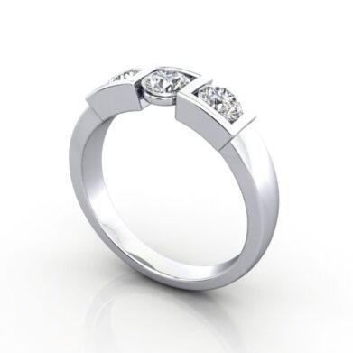Round Brilliant Trilogy Diamond Ring Platinum RT11