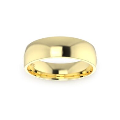 Yellow Gold Gents Quarter Round Wedding Ring