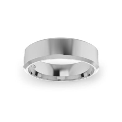 Platinum Gents Bevelled Wedding Ring