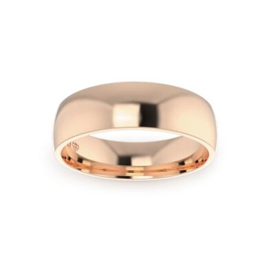 Rose Gold Gents Quarter Round Wedding Ring