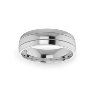 Platinum Gents Double Grooved Wedding Ring
