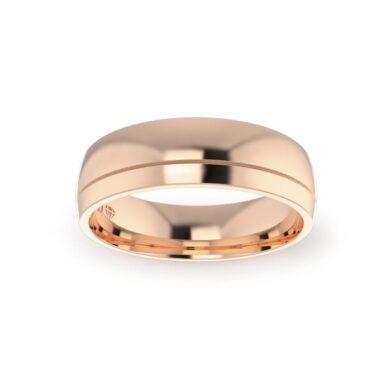 Rose Gold Gents Single Groove Wedding Ring