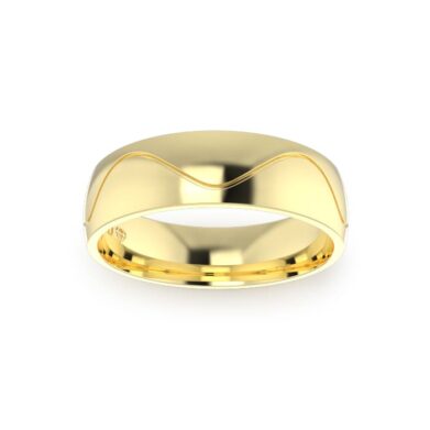 Yellow Gold Gents Wave Wedding Ring