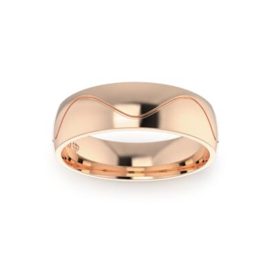 Rose Gold Gents Wave Wedding Ring