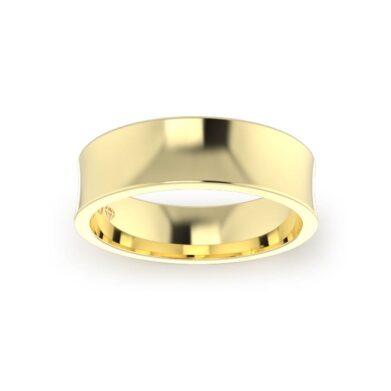 Yellow Gold Gents Concave Wedding Ring