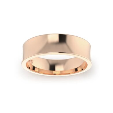Rose Gold Gents Concave Wedding Ring