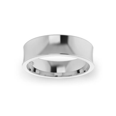 White Gold Gents Concave Wedding Ring
