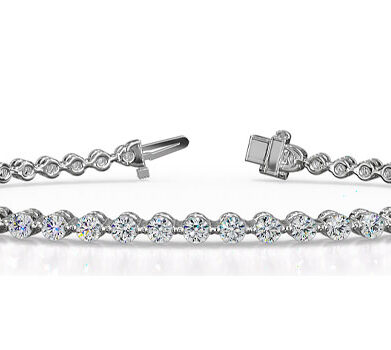 Round Brilliant Diamond Tennis Bracelet White Gold 2.04ct DB900