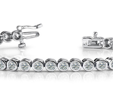 Round Brilliant Diamond Tennis Bracelet White Gold 2.08ct DB276A