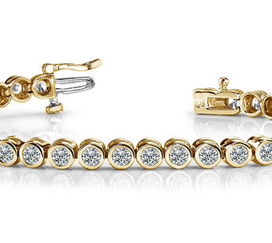 Round Brilliant Diamond Tennis Bracelet Yellow Gold 2.08ct DB276A