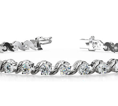 Round Brilliant Diamond Tennis Bracelet White Gold 1.98ct DB939