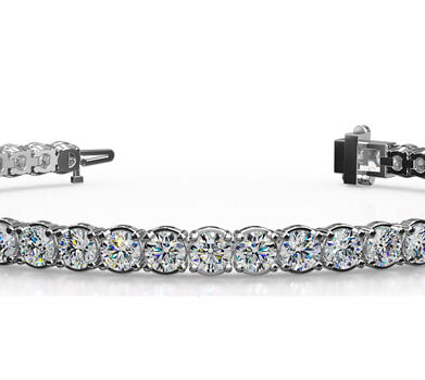 Round Brilliant Diamond Tennis Bracelet Platinum 7.68ct DB845